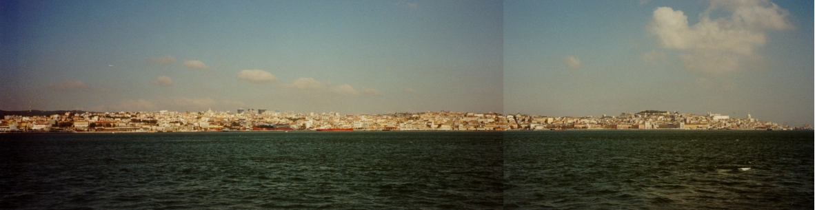 Lissabon Panorama vom Rio Tejo aus