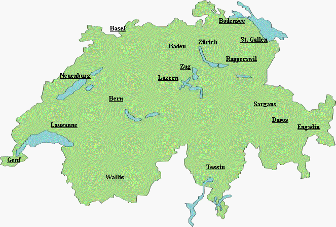 Schweiz Klicke auf eine Ortschaft